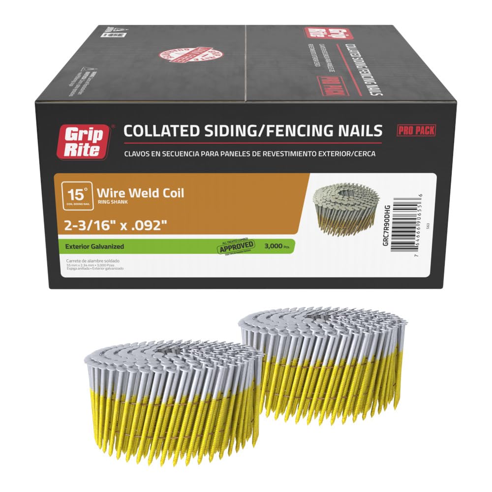 Grip-Rite 15 Degree Wire Collated Coil Siding and Fencing Nails