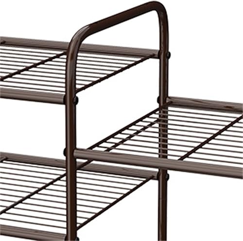 Miniatura 5 de OWOT Simple Trending - Zapatero apilable de 3 niveles, organizador de almacenamiento expandible y ajustable, rejilla de alambre, marrón