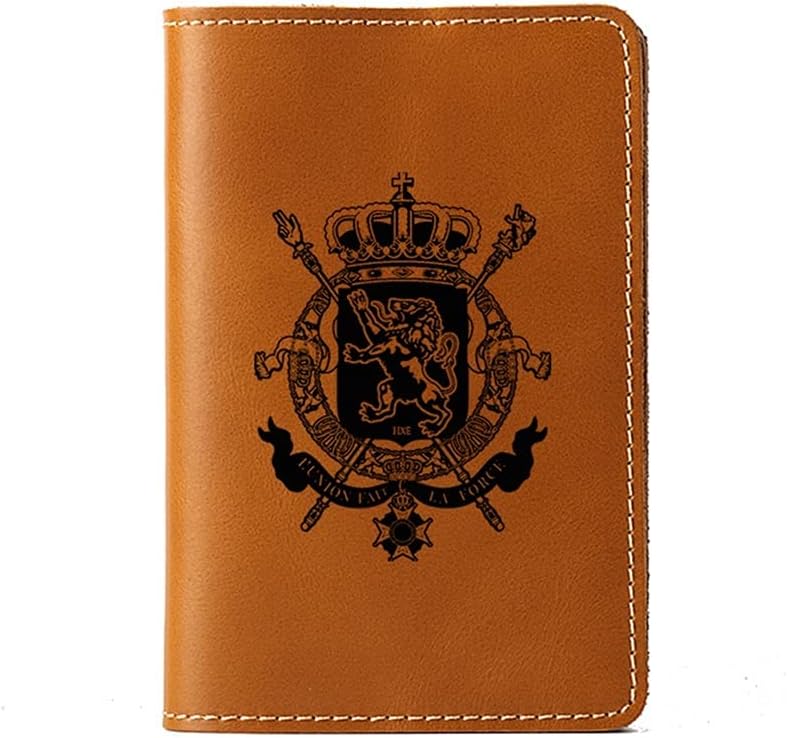 Belt Chains Passport Cover，Personalised Engrave Name，Genuine Leather Wallet Card Holder ， Wallet Accessories (Color : Orange Passport)