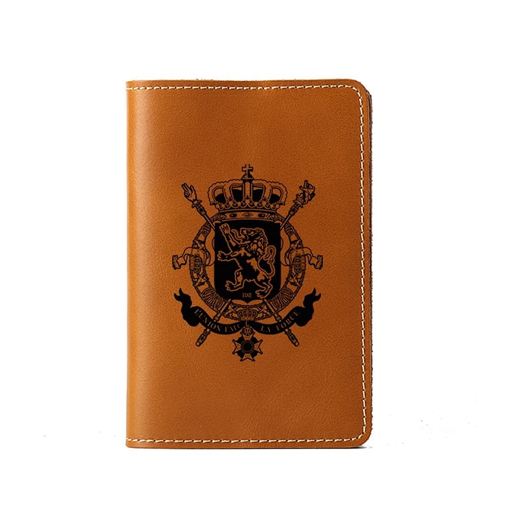 ZTBH Cadena de Repuesto para Bolso Cruzado Cubierta de Pasaporte, Nombre de Grabado Personalizado, Titular de la Tarjeta de Cuero Genuino, (Color : Orange Passport)