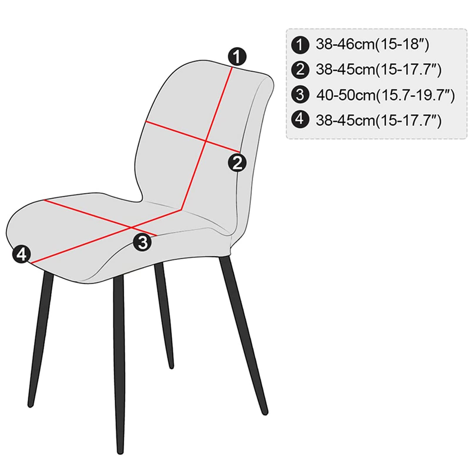 Fundas para sillas de Comedor, Fundas sin reposabrazos de Estilo Concha con Respaldo Curvo, Cubiertas elásticas para mobiliario de salón Moderno,Gris Claro,4 Piezas