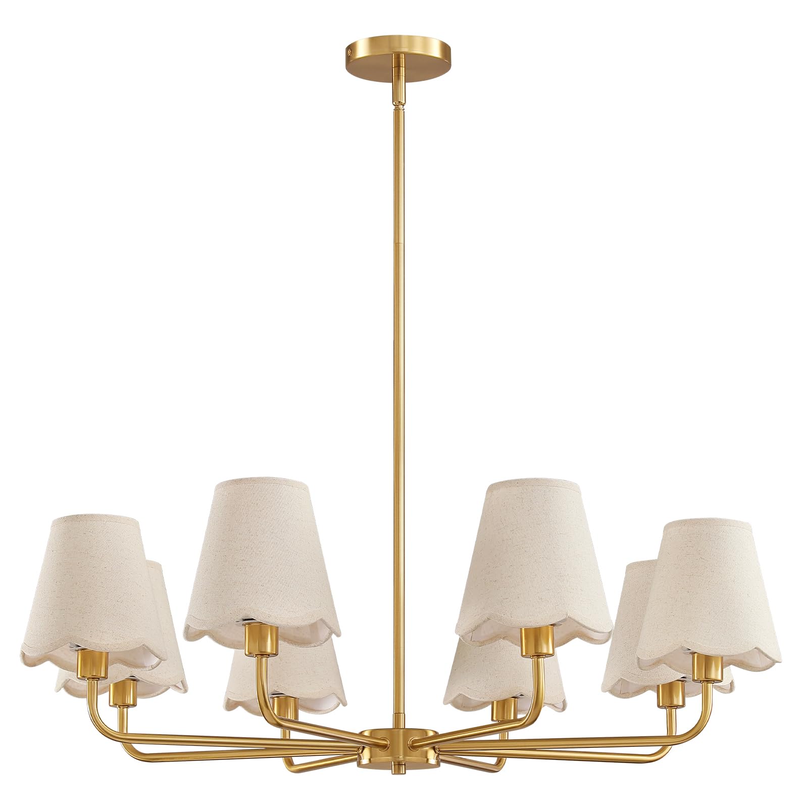 Photo 1 of KAISITE Modern Gold Chandelier 8-Light Farmhouse Chandelier for Dining Room Industrial Dining Kitchen Light Fixture Over Table Ceiling Chandelier for Bedroom Living Room Foyer Entryway
