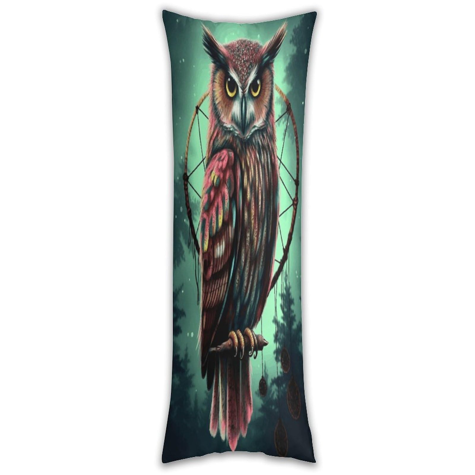 Owl Pillow Cases Breathable Vertical Long Pillowcase Body Pillowcase with Hidden Zipper Closure Soft and Cozy Pillow Cover 20x54 Inches for Bedroom Couch