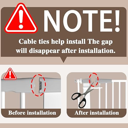 Miniatura 8 de Puerta para gatos extra alta de 51.18 pulgadas, puerta ajustable para mascotas para puertas y escaleras de 29.5 a 56.2 pulgadas de ancho, puerta de