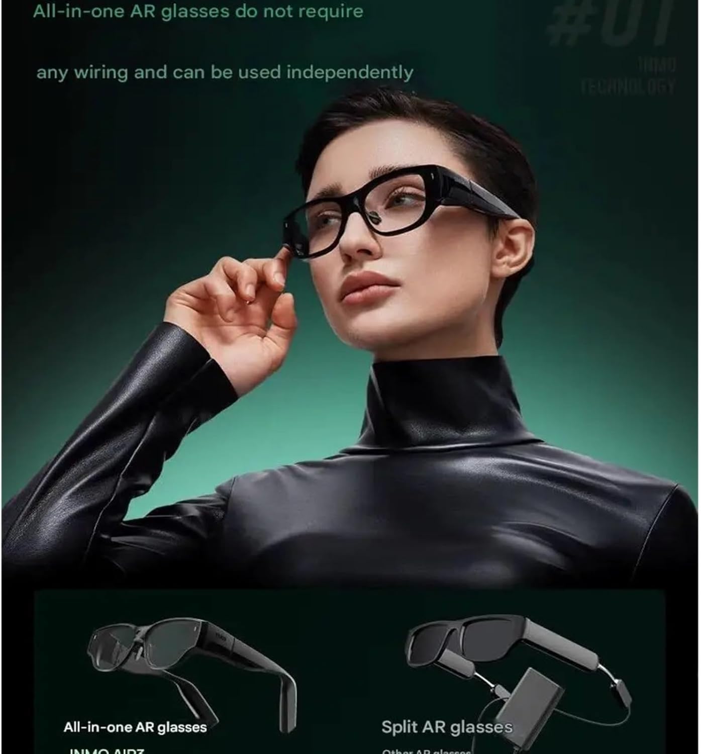 AIR3 Smart AR Glasses Air 3 Full HDMI-Compatible 1080p Huge Cinema AR AI Smart All in One Glasses