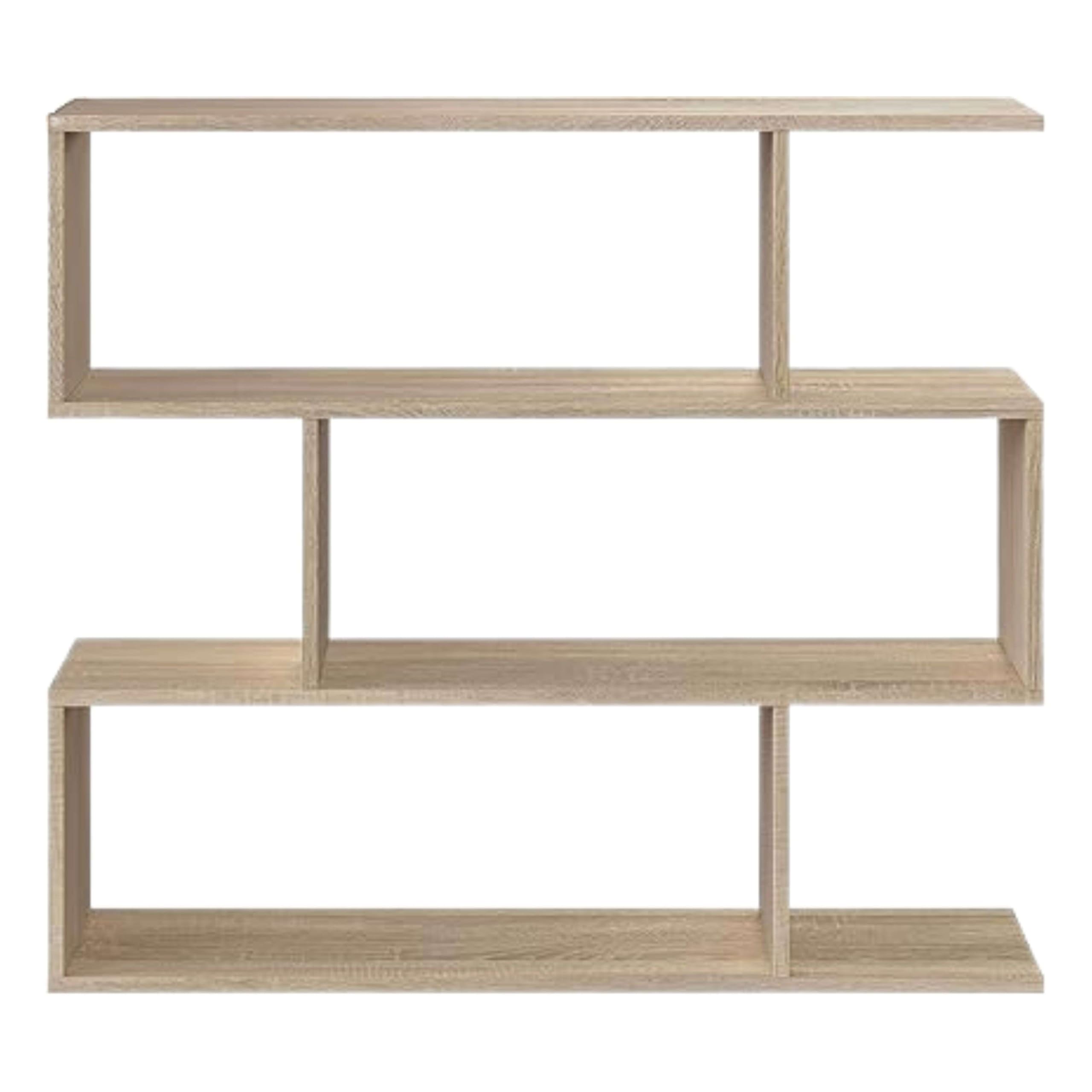Habitdesign Estantería Librería Bolonia Color Roble 6 Huecos, Para Salón, Comedor O Despacho, 110 cm (ancho) 25 cm (profundo) 97 cm (altura)
