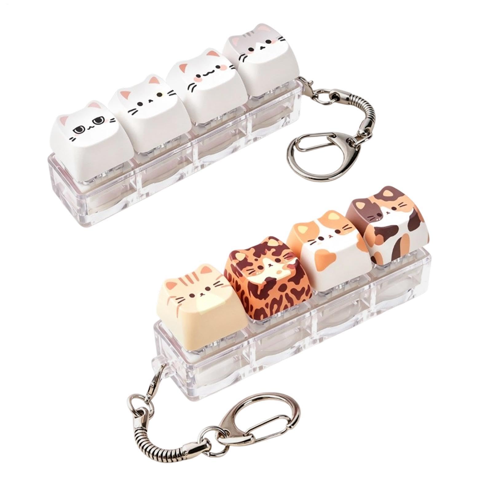 Cat keyboard Fidget Toy, 4 Buttons Cats Clicky Fidget Keychain Toys