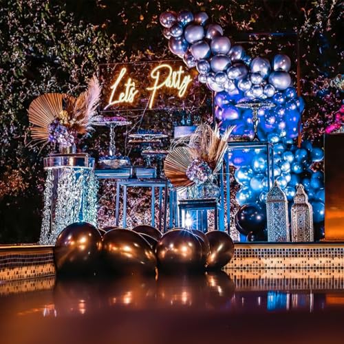 Image of PartyWoo Blue Shades Balloon Garland Kit, 130 pcs Shades of Blue Balloons Different Sizes Pack of 18 Inch 12 Inch 10 Inch 5 Inch for Balloon Garland or Arch as Birthday Decorations, Party Decorations