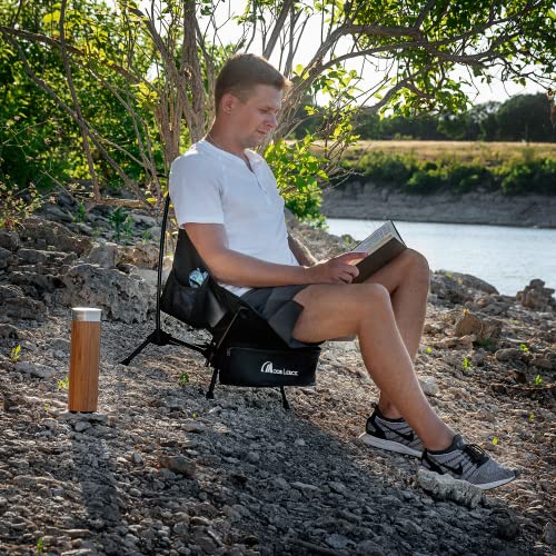 MOON LENCE Camping Chairs, Compact Backpacking Chair Small Folding Chair Lawn Chair with Side Pockets Portable Lightweight for Hiking & Beach & Fishing - Image 3