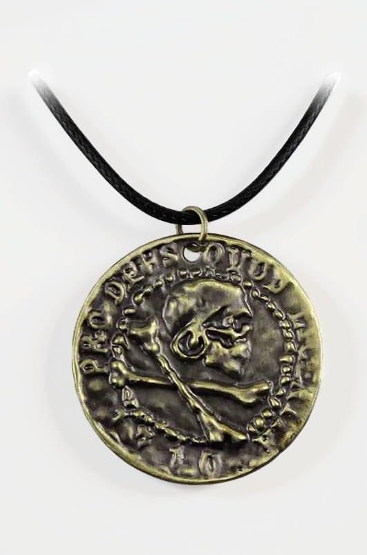Uncharted 4 Inspired Antique Ship Skull Coin/Ring Pendant Necklace Fashion Jewellery Accessory for Men and Women