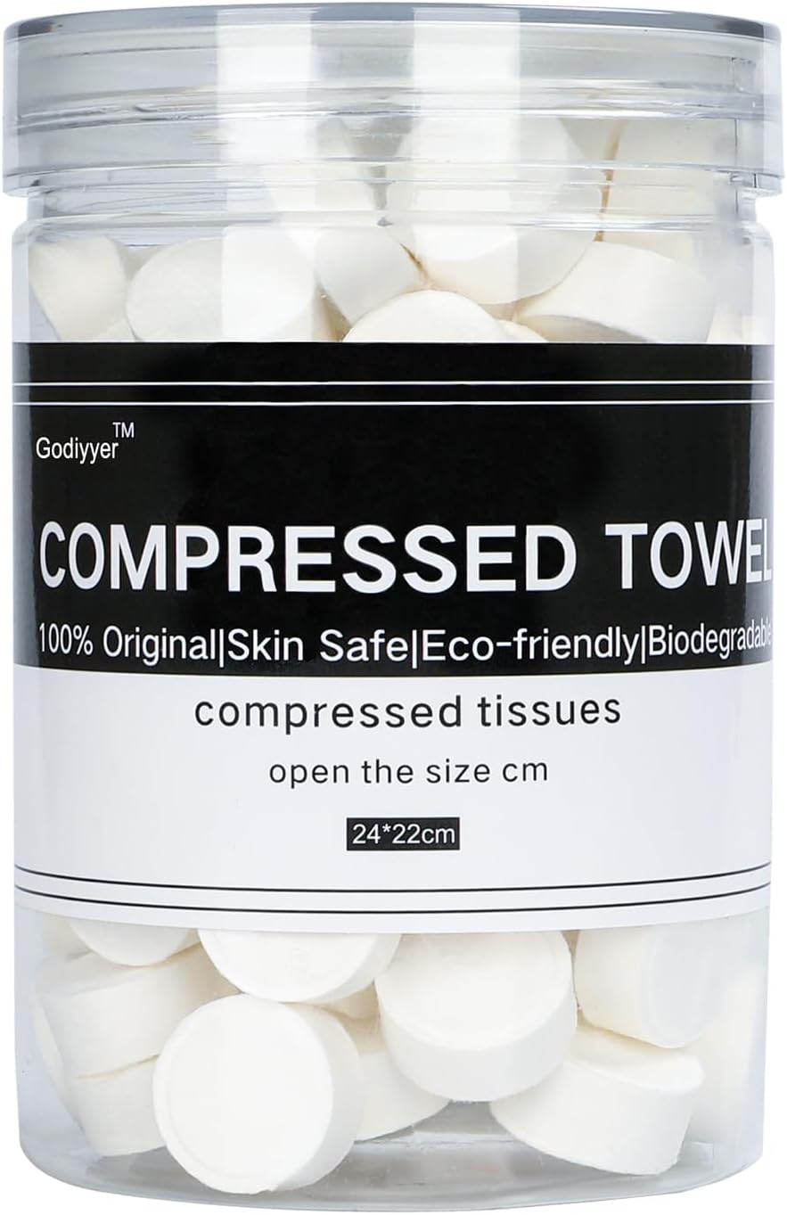 100pcs Compressed Towels Disposable Tissue Mini Portable Compressed Coin Wipes for Travel/Beauty/Salon/Outdoor Sports