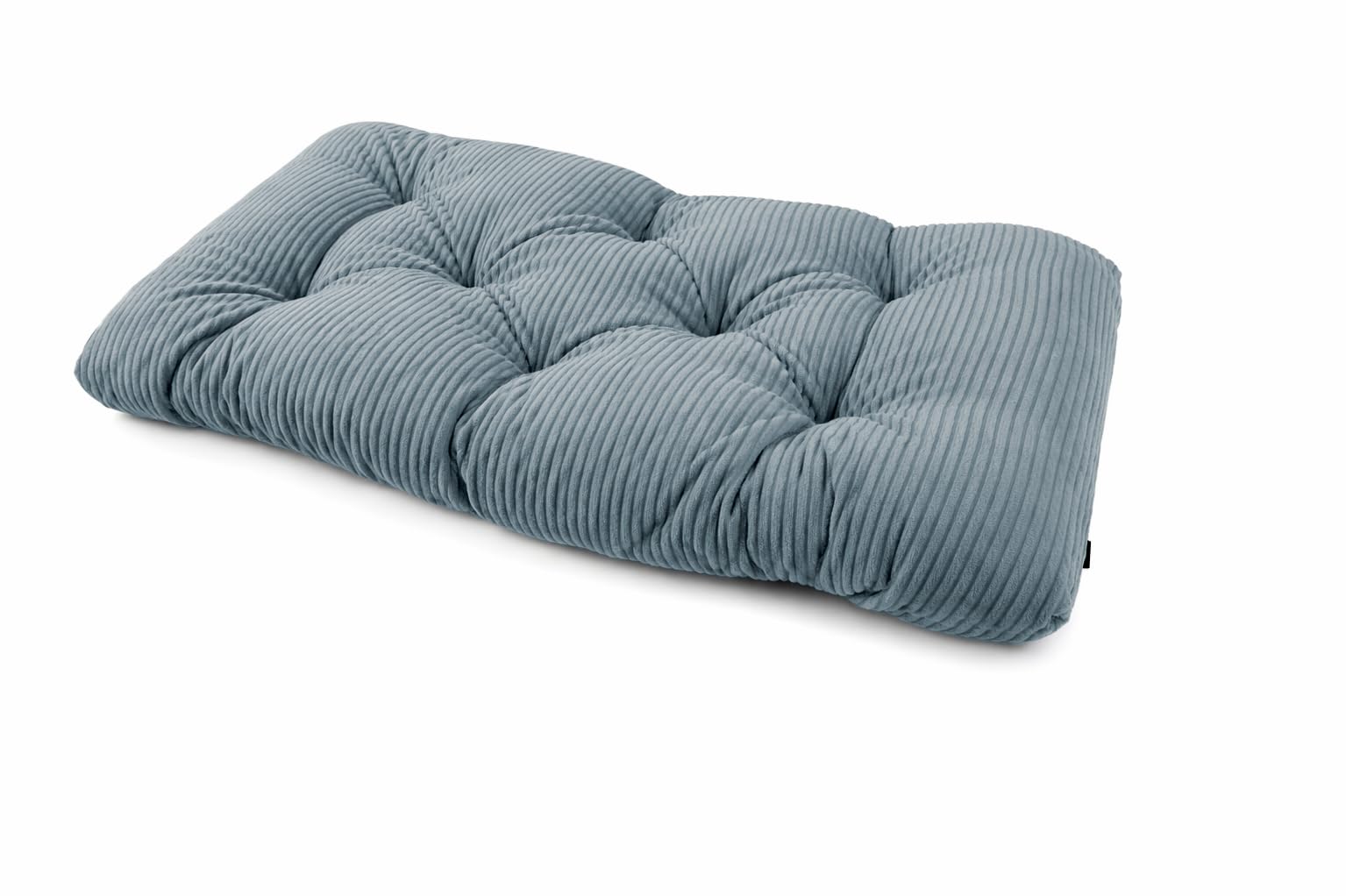 POKAR Pallet Seat Cushion 120x60x12 cm in Corduroy | Tufted Seat Pad for Euro Pallet Furniture and Garden Sofa | Ideal for Patio | Outdoor and Indoor Use | Oeko-Tex Certified | Made in EU | Blue