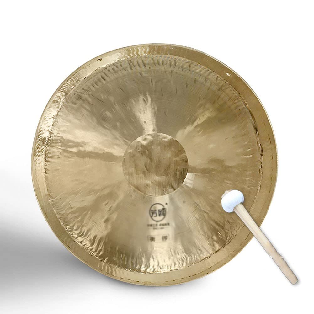 Gong de latón Gong Chino de Bronce Gong Chino de latón Feng Shui, Gong auténtico Mini Gong pequeño Gong de Escritorio(45cm)