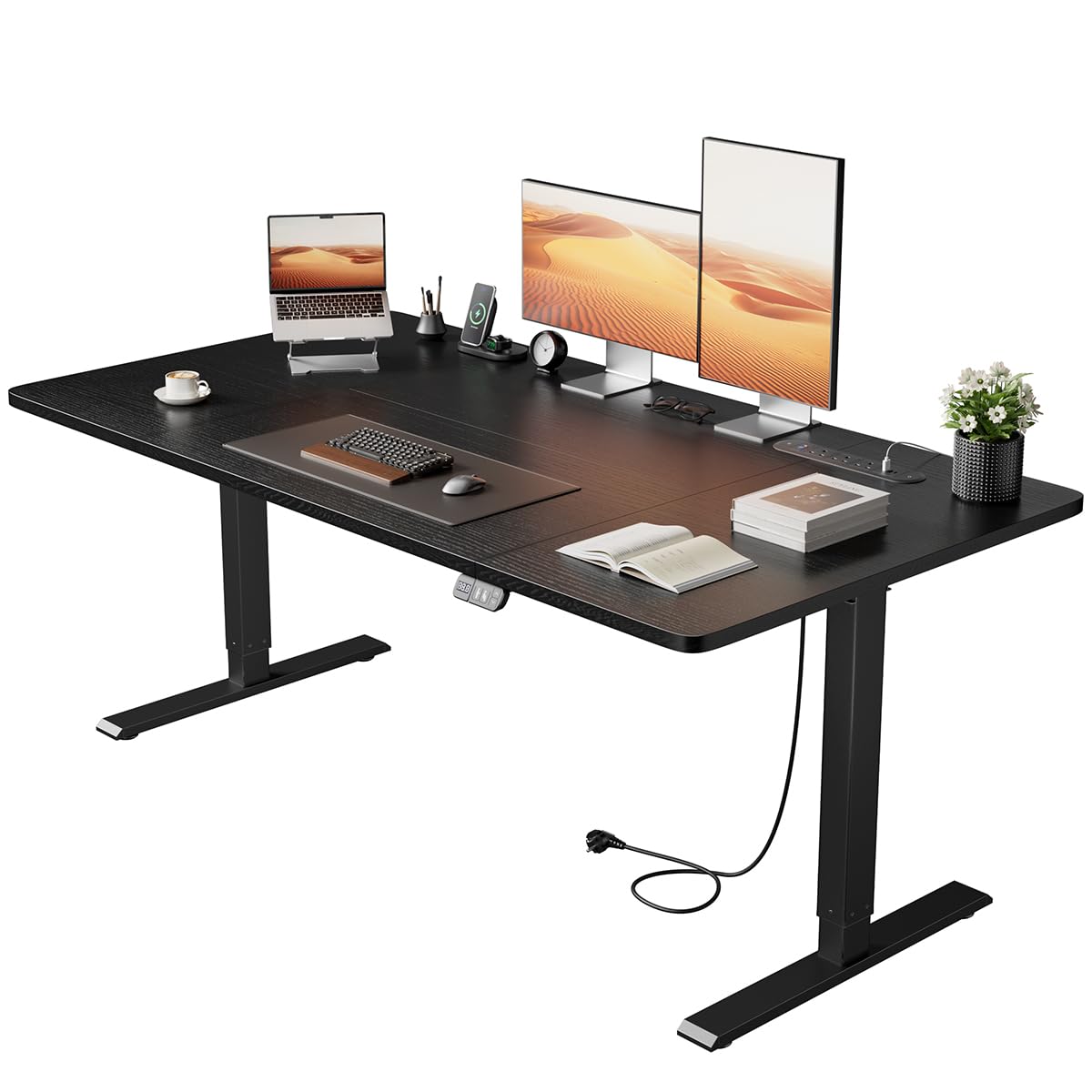 Precision Synergie Electric Standing Desk, Power Outlets, 2 Memory Buttons — image 1