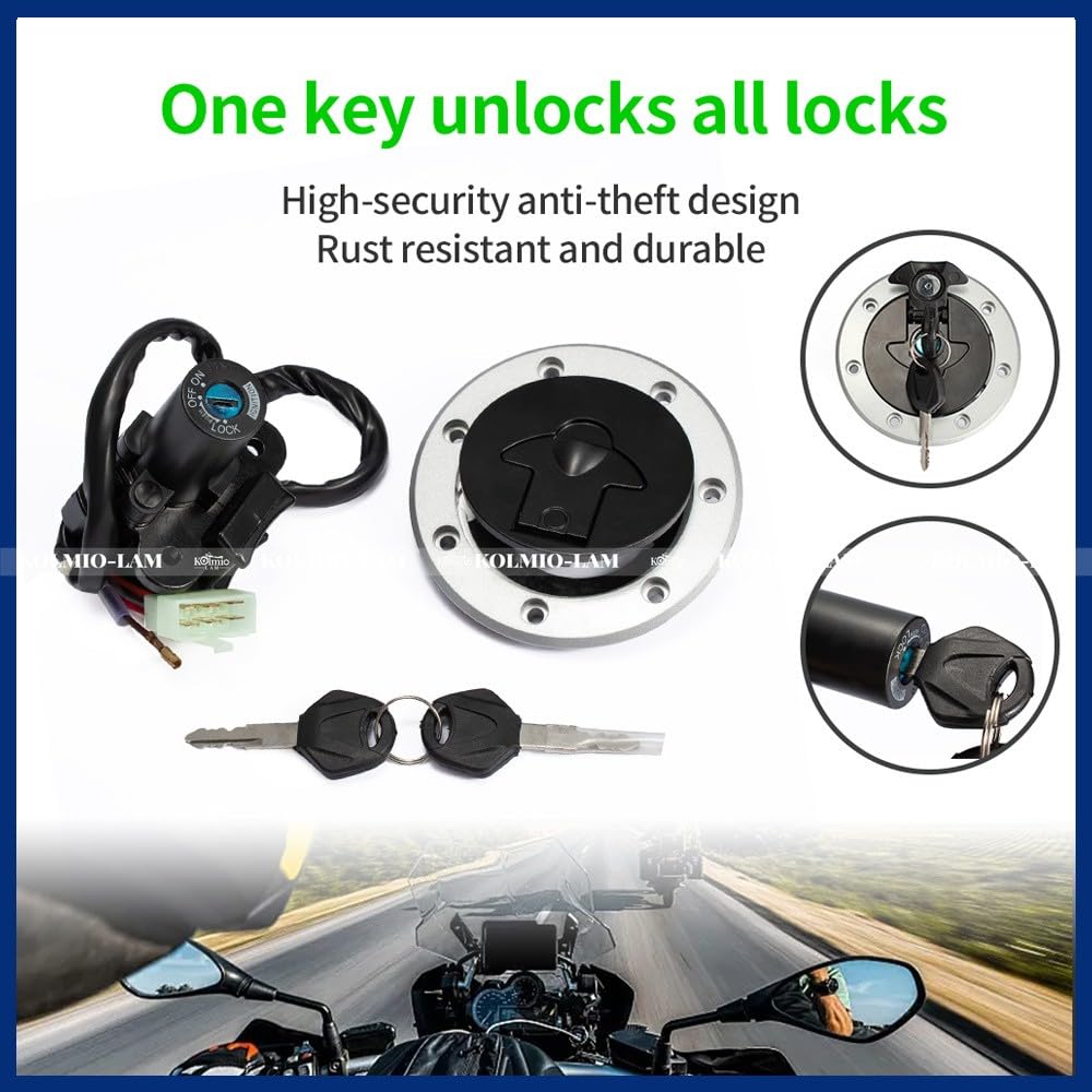 Ignition Switch Lock Fuel Gas Cap Key Fit for Kawasaki Ninja ZX7R ZX7RR ZX9R ZX6