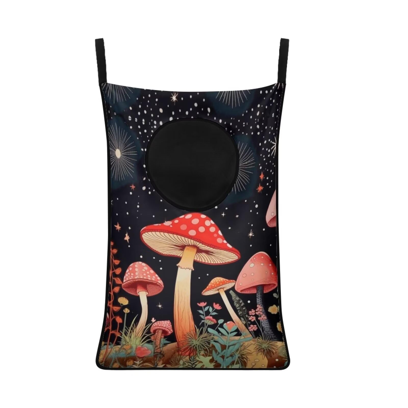 Zanxiantu Mushroom Hanging Laundry Hamper Over The Door Laundry Hampers Bags with Zipper and Wide Open Top Laundry Basket Holding Dirty Clothes