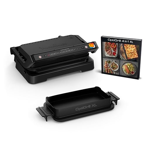 Moulinex Optigrill 4in1 XL, Griglia Elettrica, Barbecue e Forno in Unico Dispositivo, Pasto Completo, Capacità 6-8 Persone, Indicatore di Cottura, 12 Programmi Automatici, Piastre Antiaderenti, GI7848