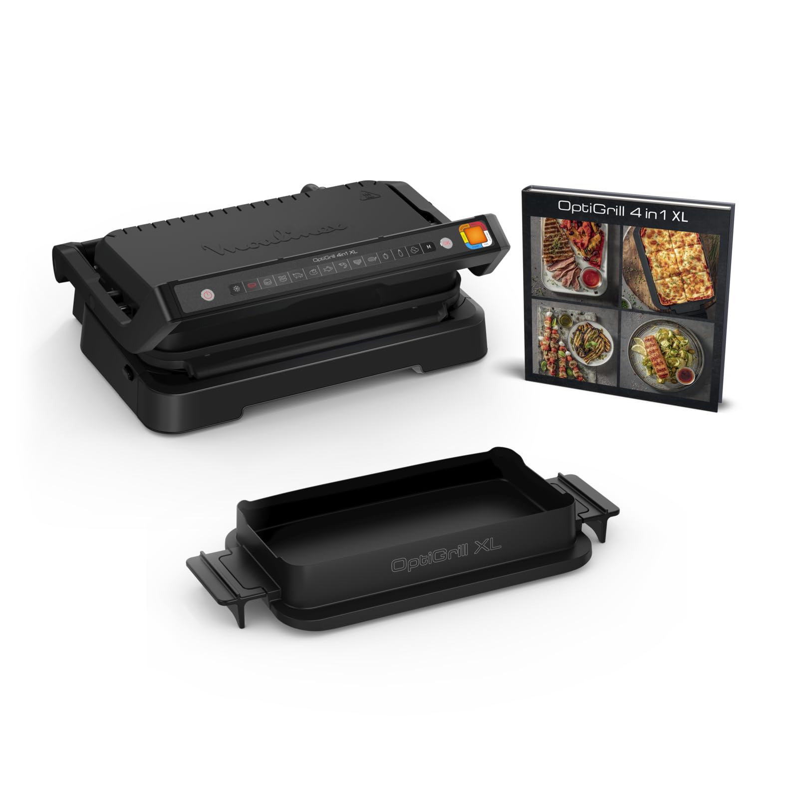Moulinex Optigrill 4in1 XL, Griglia Elettrica, Barbecue e Forno in Unico Dispositivo, Pasto Completo, Capacità 6-​8 Persone, Indicatore di Cottura, 12 Programmi Automatici, Piastre Antiaderenti, GI7848