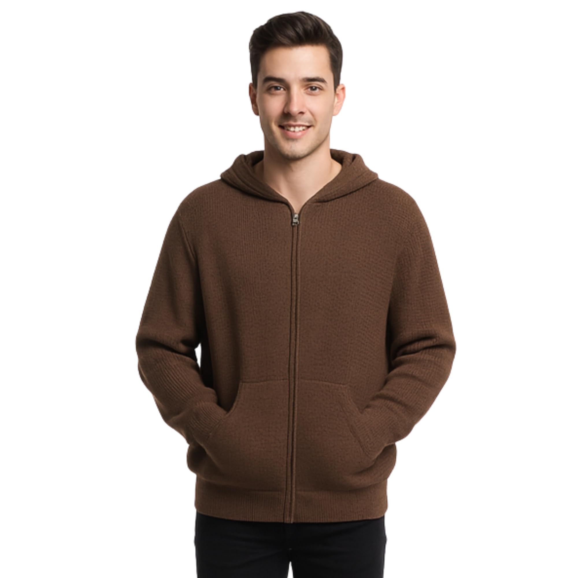 Gamboa Alpaca Cardigan Sweater for Men and Women Hoodie Mens Jacket Light and Softness Wool Knitted