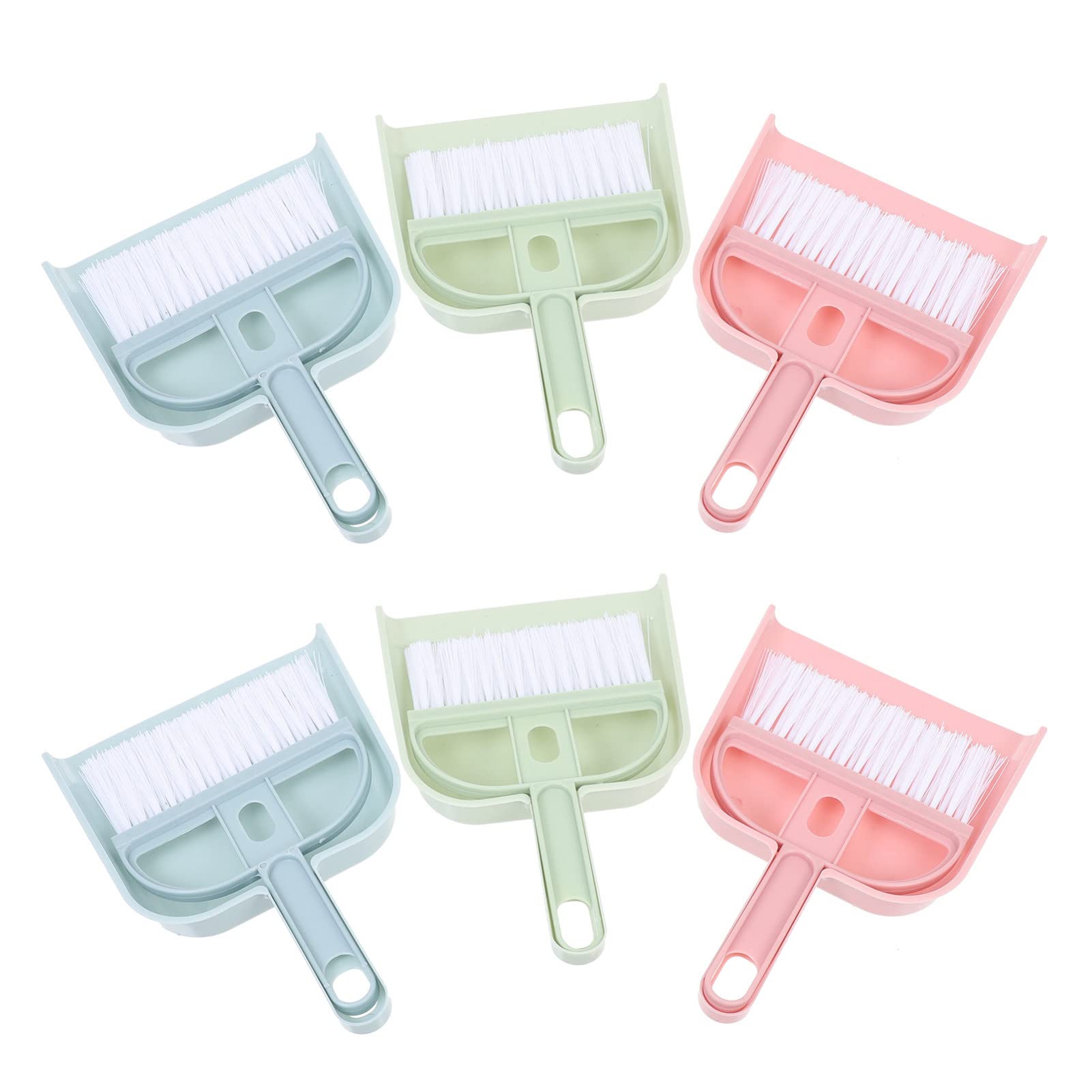 COLLBATH 6 Sets Pet Broom Desktop Garbage Shovel Pet Garbage Cleaning Tools Small Broom and Dustpan Household Cleaning Tool Tiny Pan Tiny Table Broom Desktop Cleaning Broom Elastic Brush