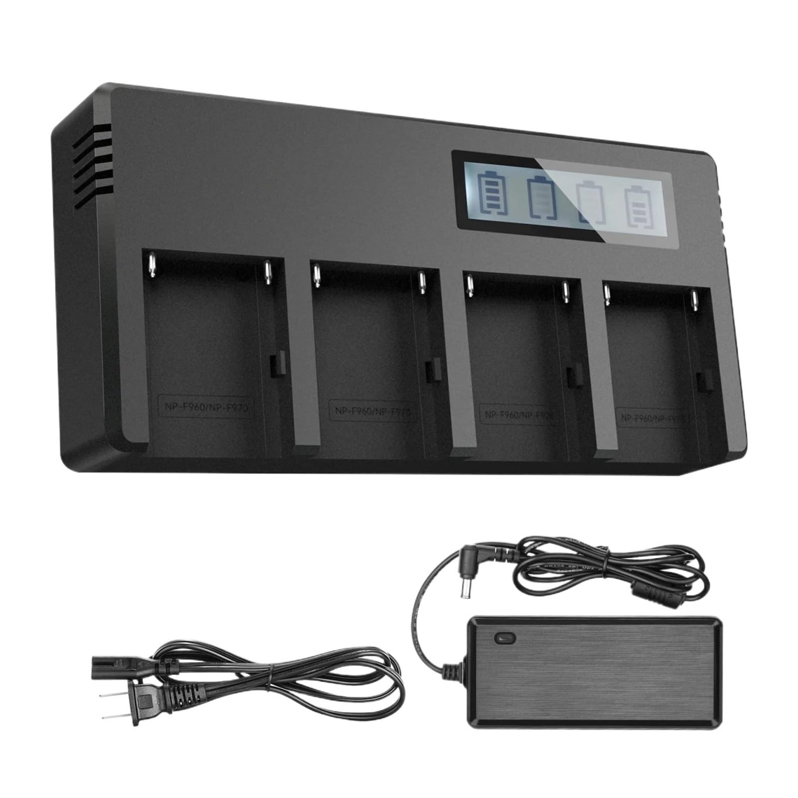 NP-F960 NP F970 Cargador Rápido De Batería De Cuatro Canales con Pantalla LCD, Compatible con Sony, For NP-F550 NP-F770 NP-F750 NP-FM50/FM500(EU Charger)