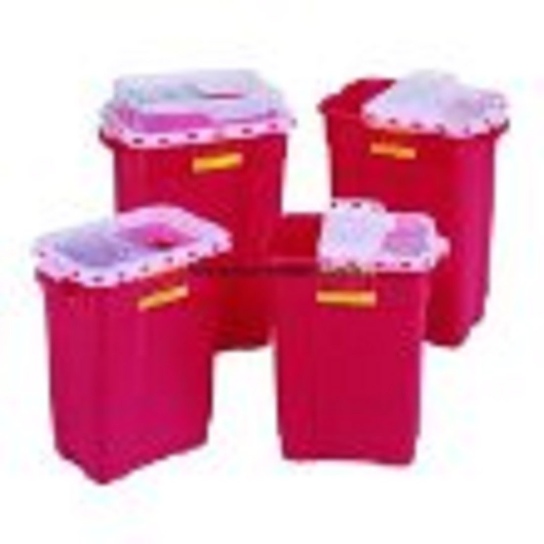 Multi-purpose Sharps Container 2-piece 18.5h X 17.75w X 11.75d Inch 9 Gallon Red Base Hinged Lid