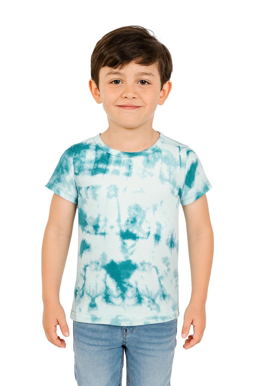 A2Z 4 Kids Tie Dye 250 T Shirt Teal 7-8