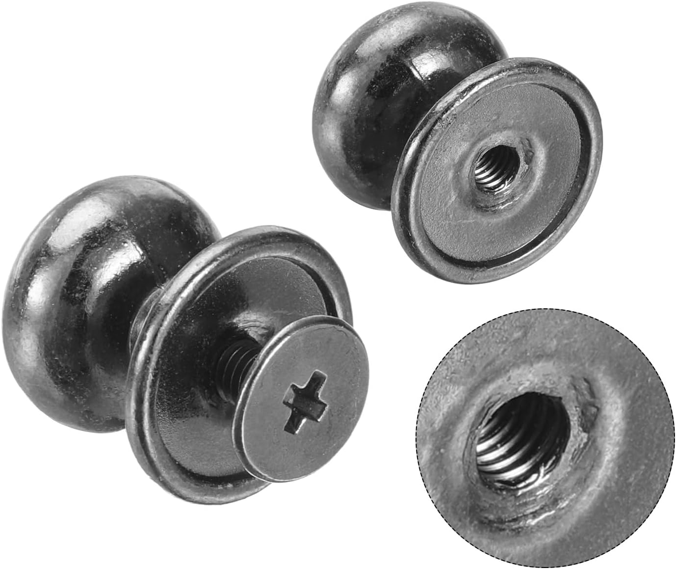 uxcell 24pcs 0.46" x 0.51" Mini Round Knobs, Small Drawer Pulls, Cabinet Knobs Handles Pulls for Dresser Closet Jewelry Box Gift Cases, Gray