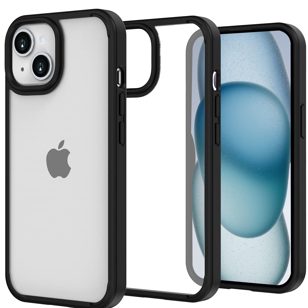 Totem Crystal Fusion Clear Case for iPhone 15 Back Cover Case | 10 ft Drop Protection | Anti Yellowing German Bayer Material (TPU + PC | Black) (B0CB8PKJF4) Amazon Price History, Amazon Price Tracker