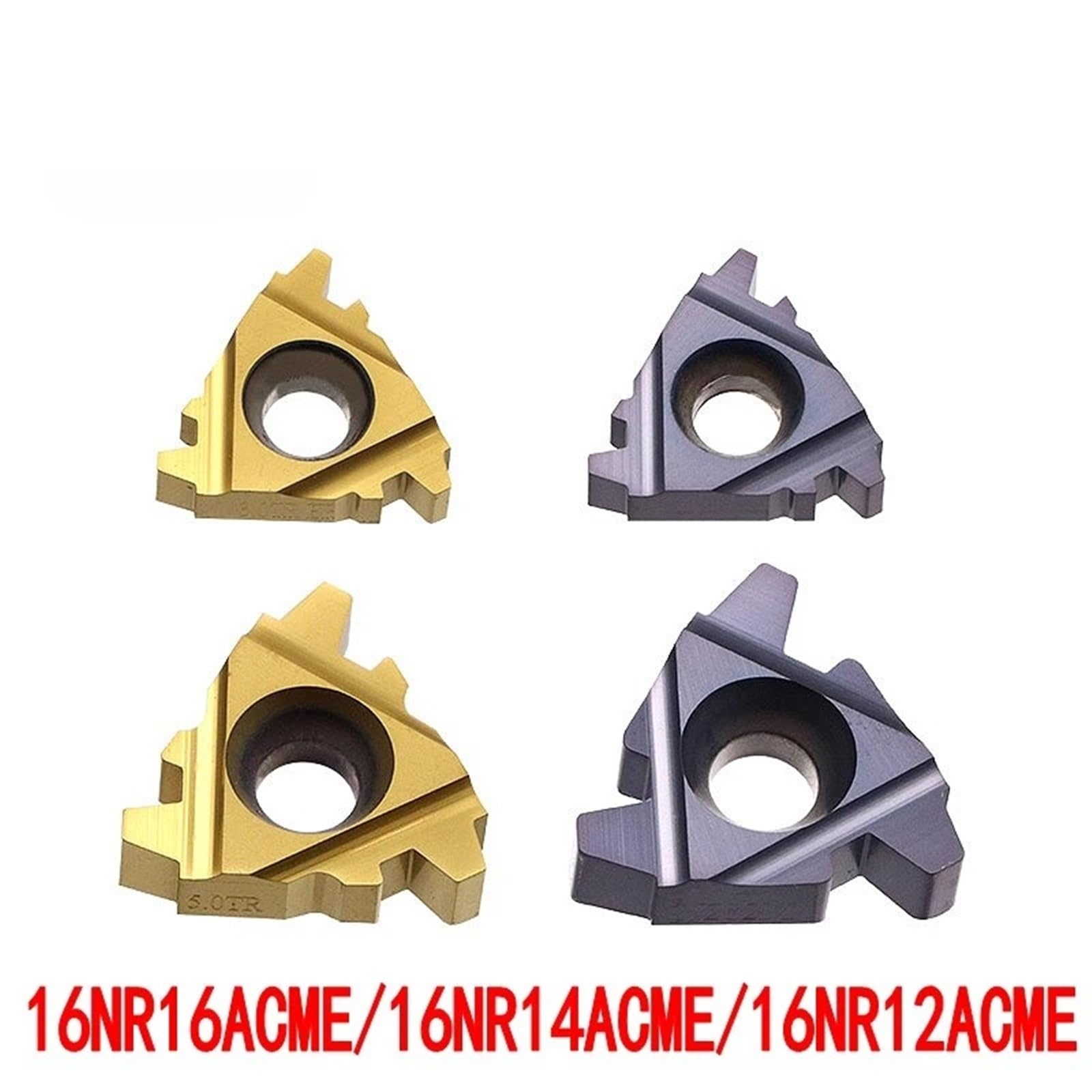 Inserti tornio indexabili in carburo, Regalo per l Inserti in metallo duro for filettatura, utensili for tornitura CNC, 29° Acme, confezione da 10(Bm15(stainless),16NR14ACME)