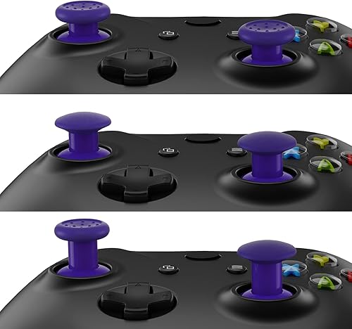 Miniatura 3 de eXtremeRate ThumbsGear Interchangeable Thumbstick for Xbox Controller - Improve Comfort - Purple 3 Height Domed & Concave Grips Ergonomic Adjustable