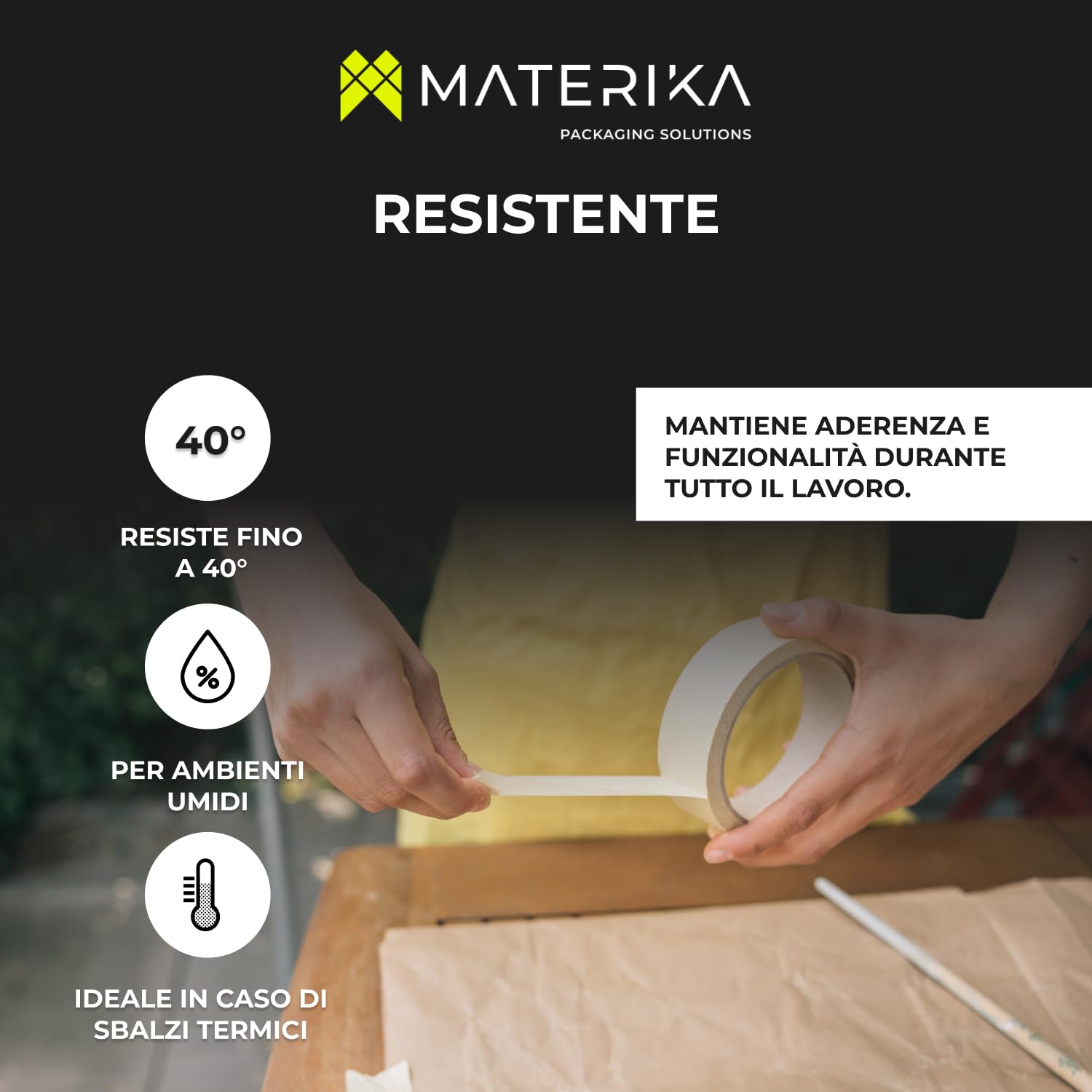 MATERIKA – 96 Nastri Adesivi in Carta per Imbianchino e Mascheratura 19 mm x 50 m – Ideale per Pittura, Decorazione e Protezione Superfici