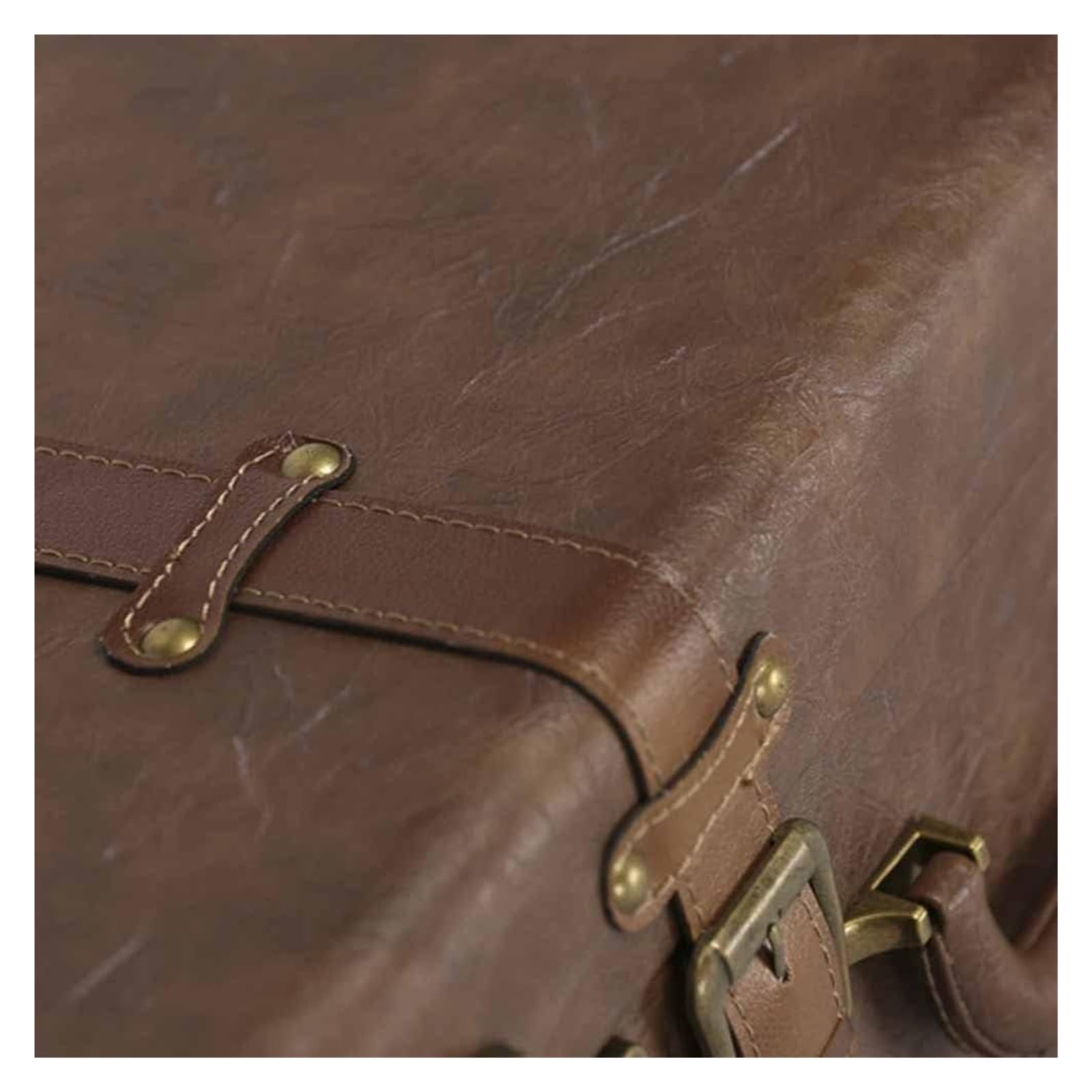 Maleta Retro, baúl de Madera Antiguo, Caja de Almacenamiento Retro de Cuero para Equipaje, República de China, Accesorios para fotografía, Adornos Decorativos (54x34x20cm)