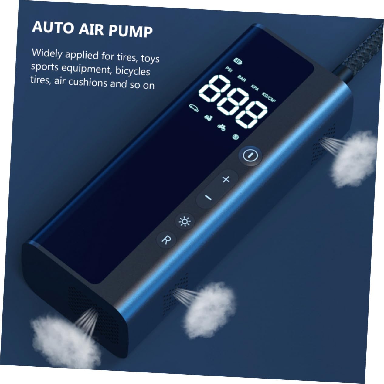 Autoreifenpumpe mit Digitaler Anzeige, 15 Zylinder, Schwarz