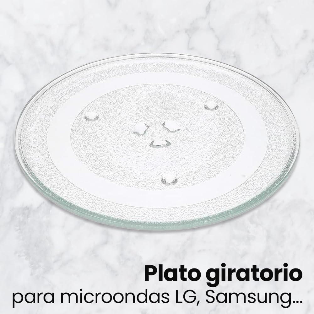 Anakel Home Plato de Microondas Giratorio con 3 Pestañas Ø28,8cm de Diámetro Exterior I Vidrio Reforzado de Larga Duración I Universal I Sistema Antideslizante I — view 2