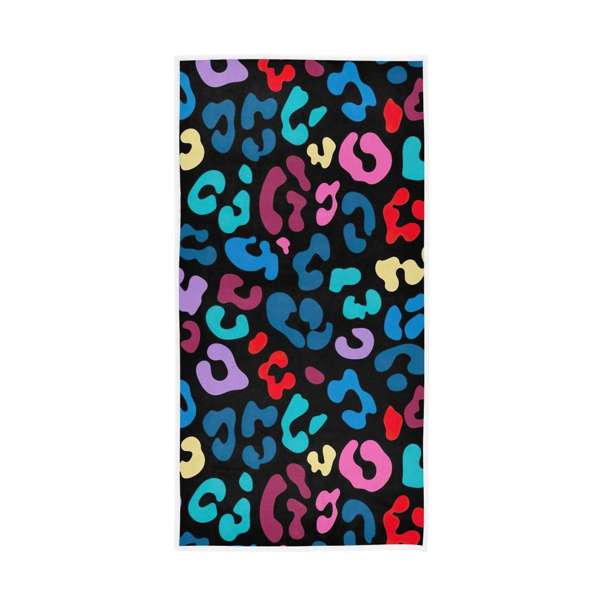 LSRCPD Leopard Funny Colorful Hand Towel, Multipurpose Bathroom Towel for Bathroom, Gym, Hotel, Spa 15 x 30 Inches