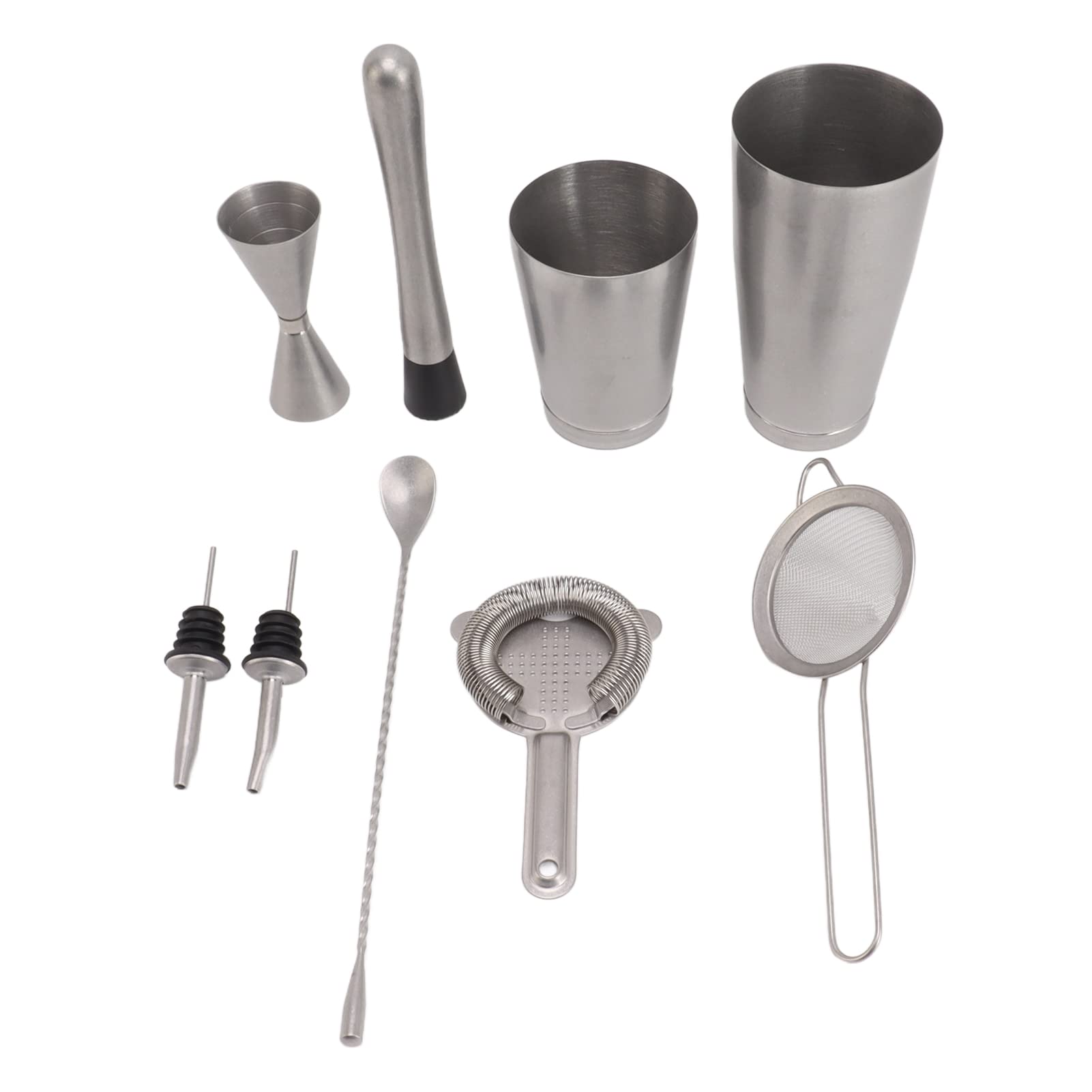Bartender Kit Boston Shaker, Set per Bar in Acciaio Inossidabile con Shaker, Muddler e Cucchiaio per Miscelazione, per Cocktail e Bevande Miste (Style C)