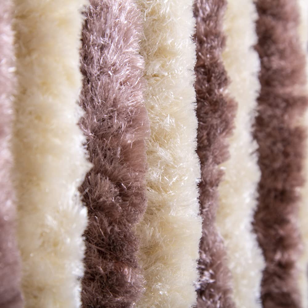 VERDELOOK | Tenda Ciniglia da Sole 100x220 cm, Beige e Marrone, Fili: 24, Tenda per Insetti e Luce, per Porte