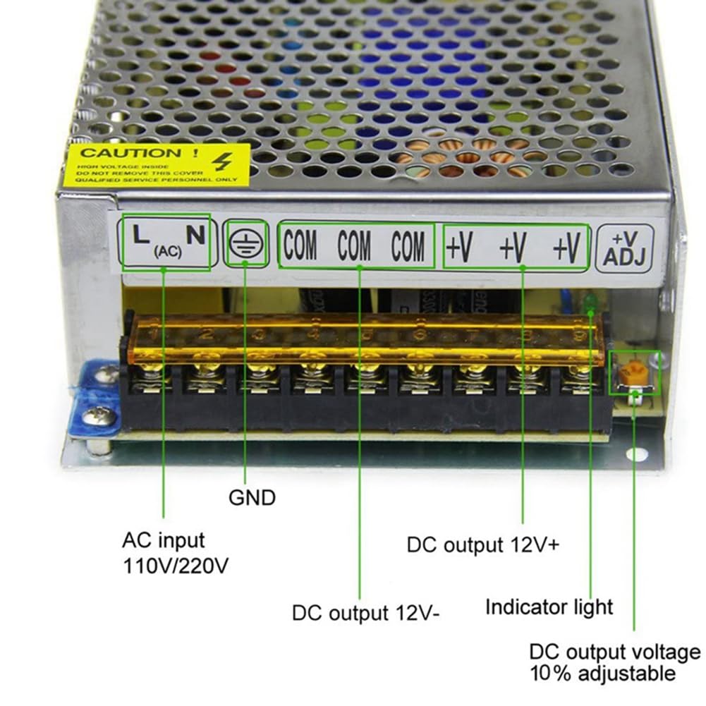 Alimentation Laboratoire,Alimentation Stabilisée Transformateur d'alimentation 12 V CC 20 A 240 W, convertisseur adaptateur de commutation CA 110 V/220 vers A (20 A)