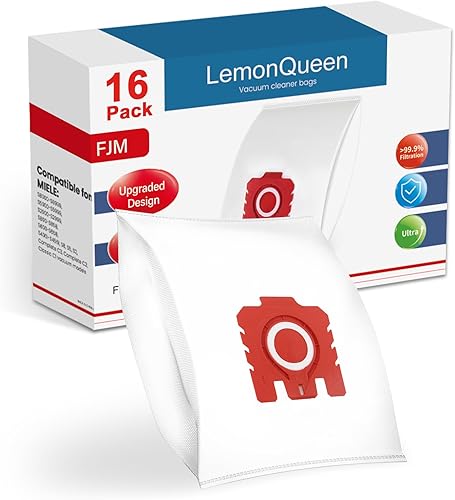 Paquete de 16 bolsas de repuesto 3D Airclean FJM para Miele Classic C1 C1 bolsas de vacío tipo FJM, para Miele Compact C1 C2 C3, S2 S5 S8 S241 S290