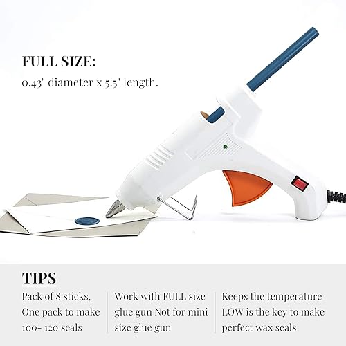 Miniatura 8 de UNIQOOO - Barras de cera de sellado para pistola de pegamento tono joya zafiro azul teñido para sello de cera  Ideal para invitaciones de boda,