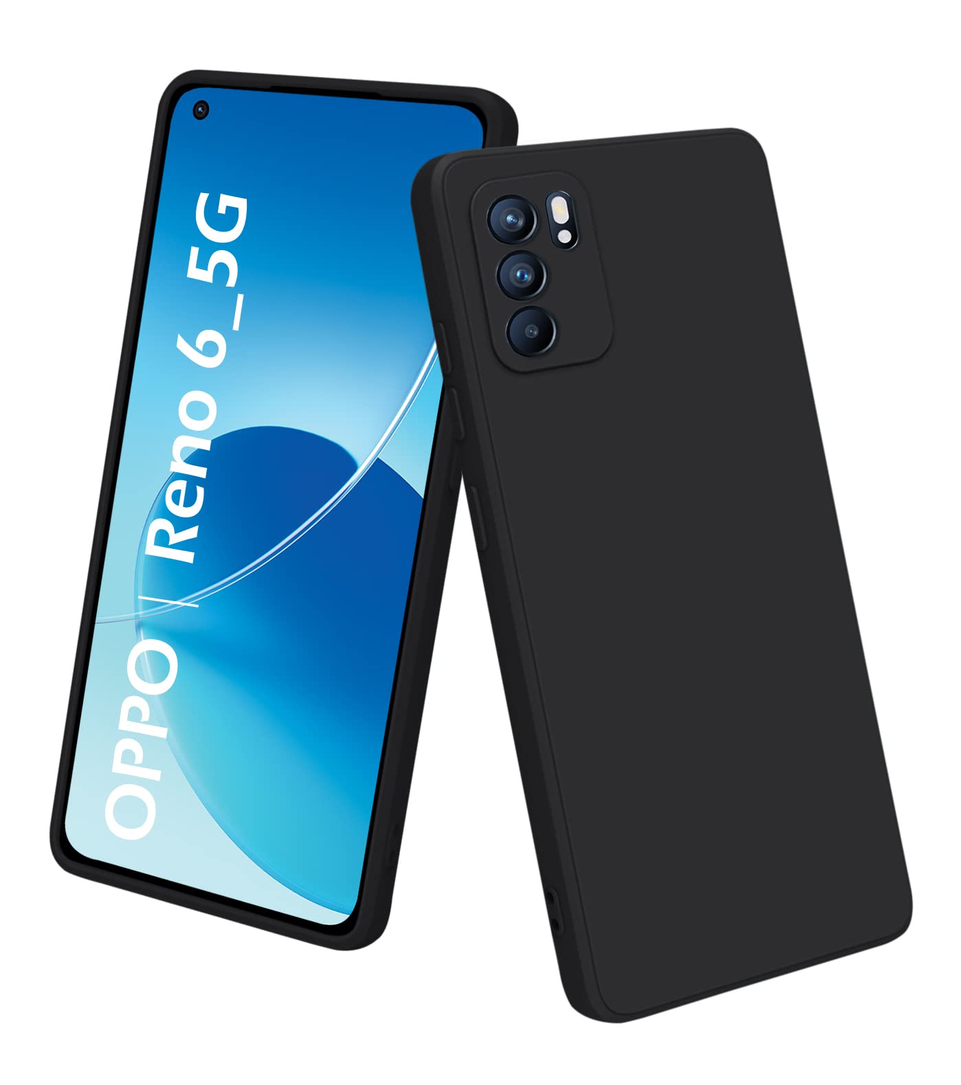 VSHOP Silicone Back Case Cover Compatible with Oppo Reno 6 5G Case Cover | Microfiber Inside | Raised Lip Protection Back Case Cover for Oppo Reno 6 5G - Black (B09TW3FJ9C) Amazon Price History, Amazon Price Tracker
