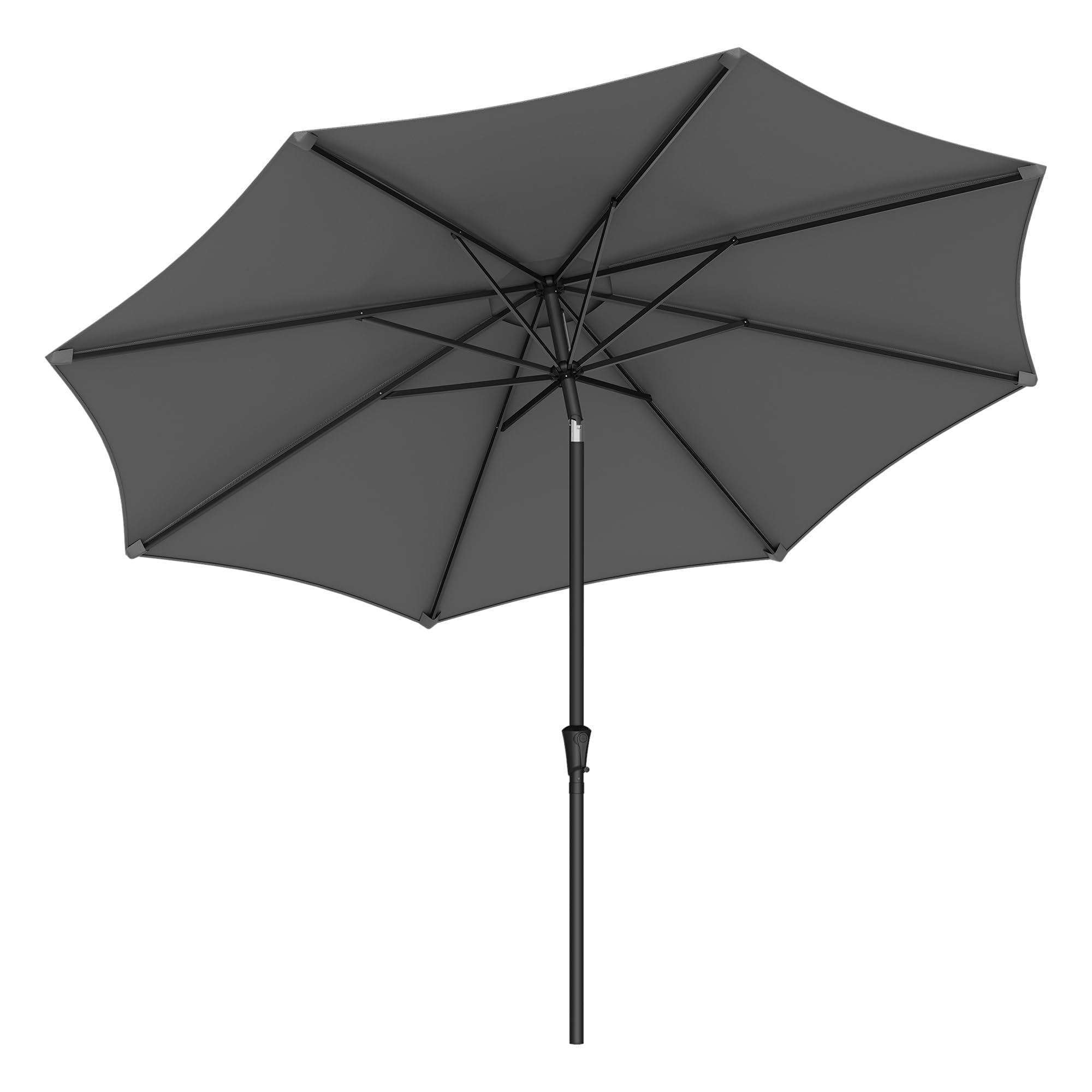 2.7 m Garden Parasol Umbrella Grey, Grey / 3.4 m