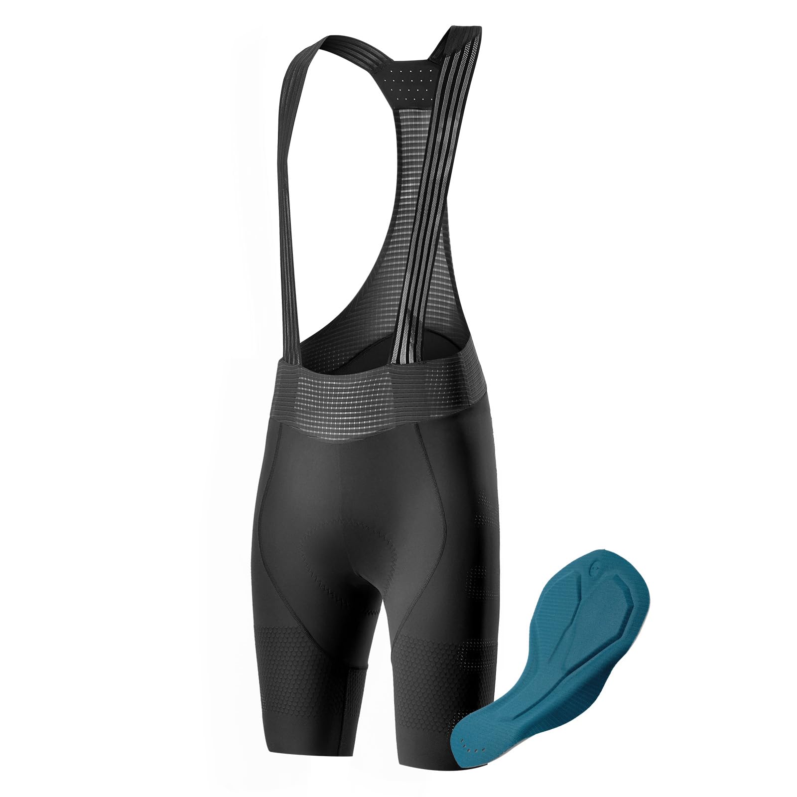 ROCKBROS Salopette da Ciclismo Uomo Estivo, Pantaloncini con Bretelle Imbottiti Traspirante Asciugatura Rapida e Antiscivolo, Abbigliamento per Bici da Strada MTB Bicicletta