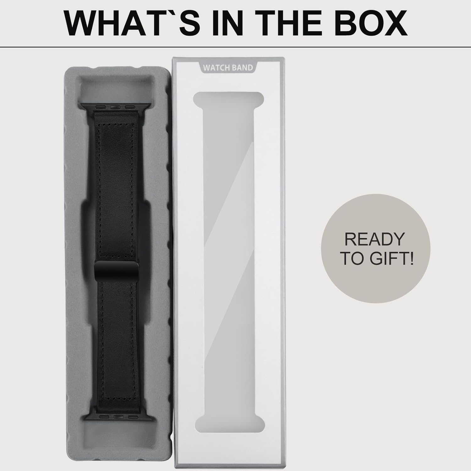 Magnetic Leather Bands Compatible with Apple Watch 49mm 46mm 45mm 44mm 42mm(S3/2/1) for Men Women, Genuine Leather with Magnetic Buckle for iWatch Ultra1/2/3 Series SE11/10/9/8/7/6/5/4/3/2/1 - Image 6