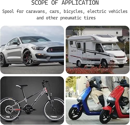 Miniatura 6 de Kit de herramientas de extracción de núcleo de válvula de 6 piezas, incluye removedor de núcleo de válvula de neumático de 4 vías resistente y