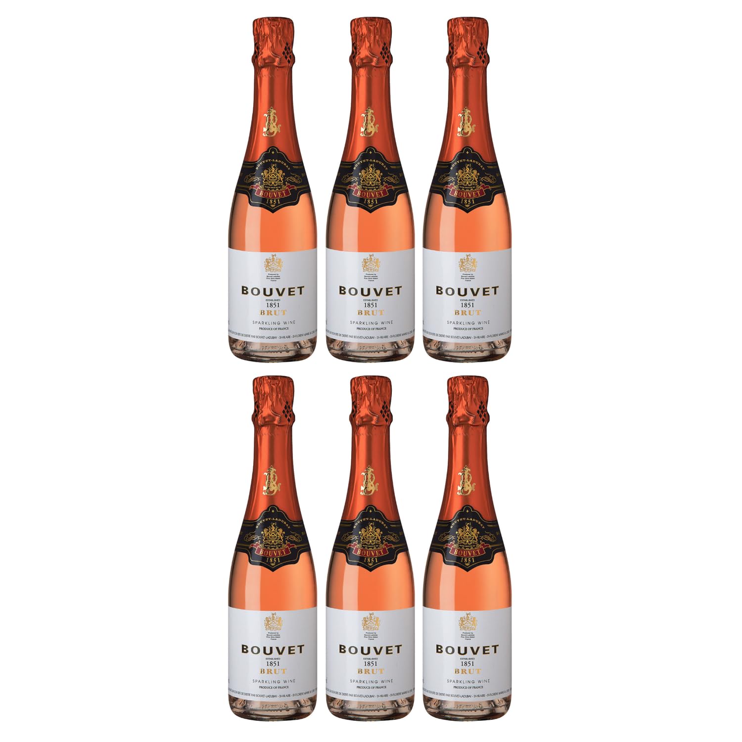 Bouvet Ladubay 1851 Brut Rosé Méthode Traditionelle Schaumwein Frankreich inkl. FeinWert E-Book (6 x 0,375l)