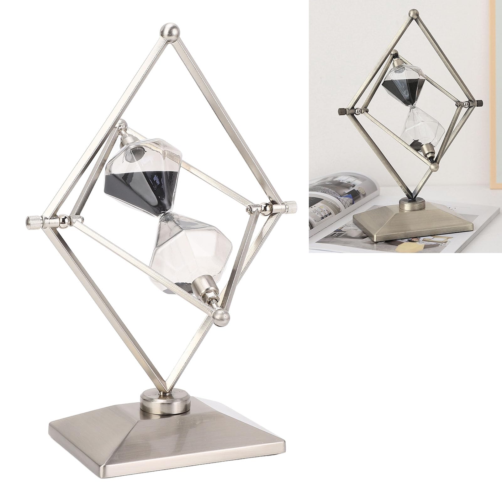 Sanduhr 30 Minuten Sanduhr, 720° Drehbare Antike Sanduhr, Vintage Sanduhr 30 Min Reloj de Große Metall-Halbstunden-Sanduhr aus Glas für Büro, Schreibtisch, Zuhause,