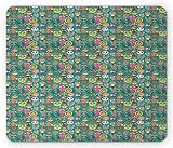 Mousepad Party Im Thema Tiere Kopf Giraffe Tiger Zebra Rentier Auf Blaugrünem Rücken Gaming Mousepad Unisex Gaming Mausmatte Ultradünner Office Mousepad 18X22Cm