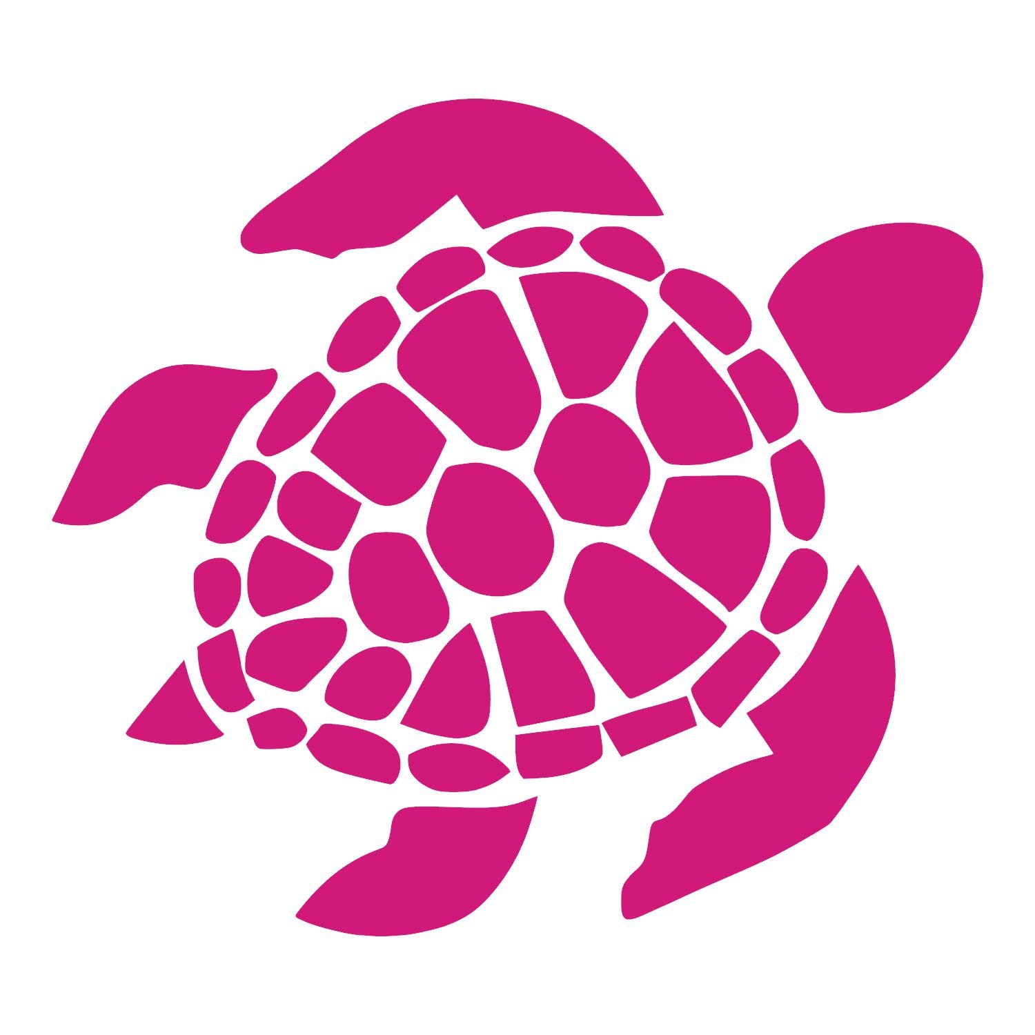 Sea Turtle [Pick Any Color] Vinyl Transfer Sticker Decal for Laptop/Car/Truck/Window/Bumper (2in x 1.8in [6-Pack], Hot Pink)